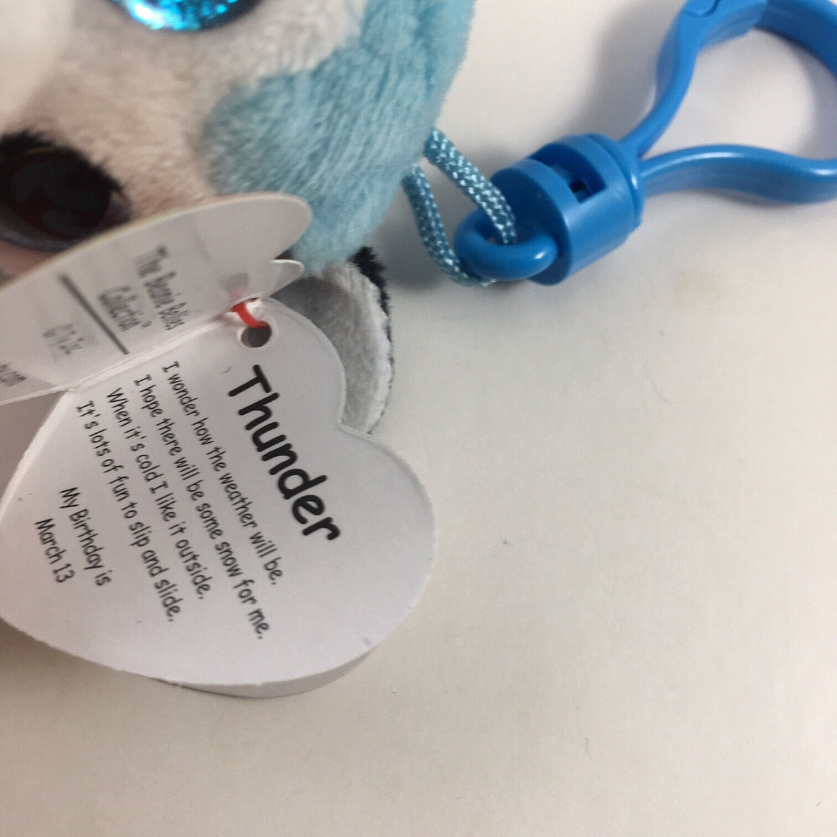 Ty Beanie Bellies - Thunder the Husky Dog Clip