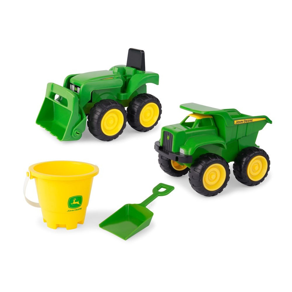 JOHN DEERE DUMP TRUCK AND TRACTOR W/ BUCKET