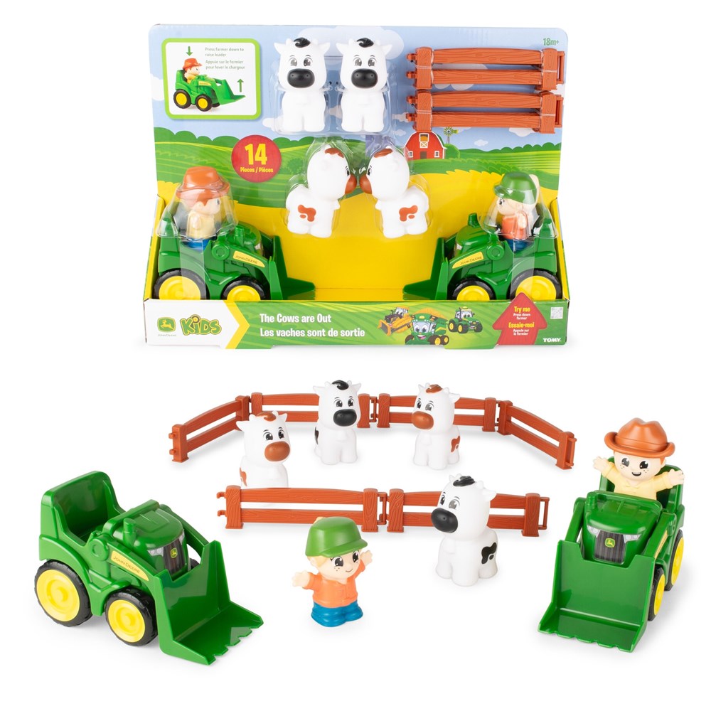 John Deere The Cows Are Out 14Pc Farm Playset