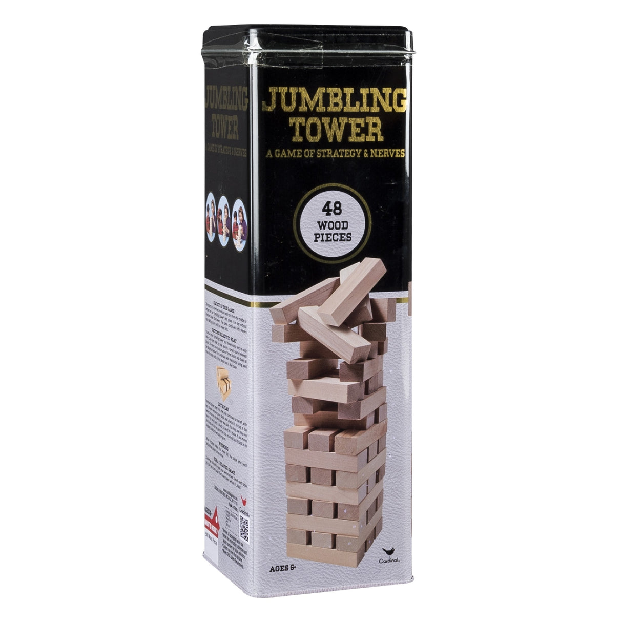Classic 48pce Wooden Tumbling Tower In Tin