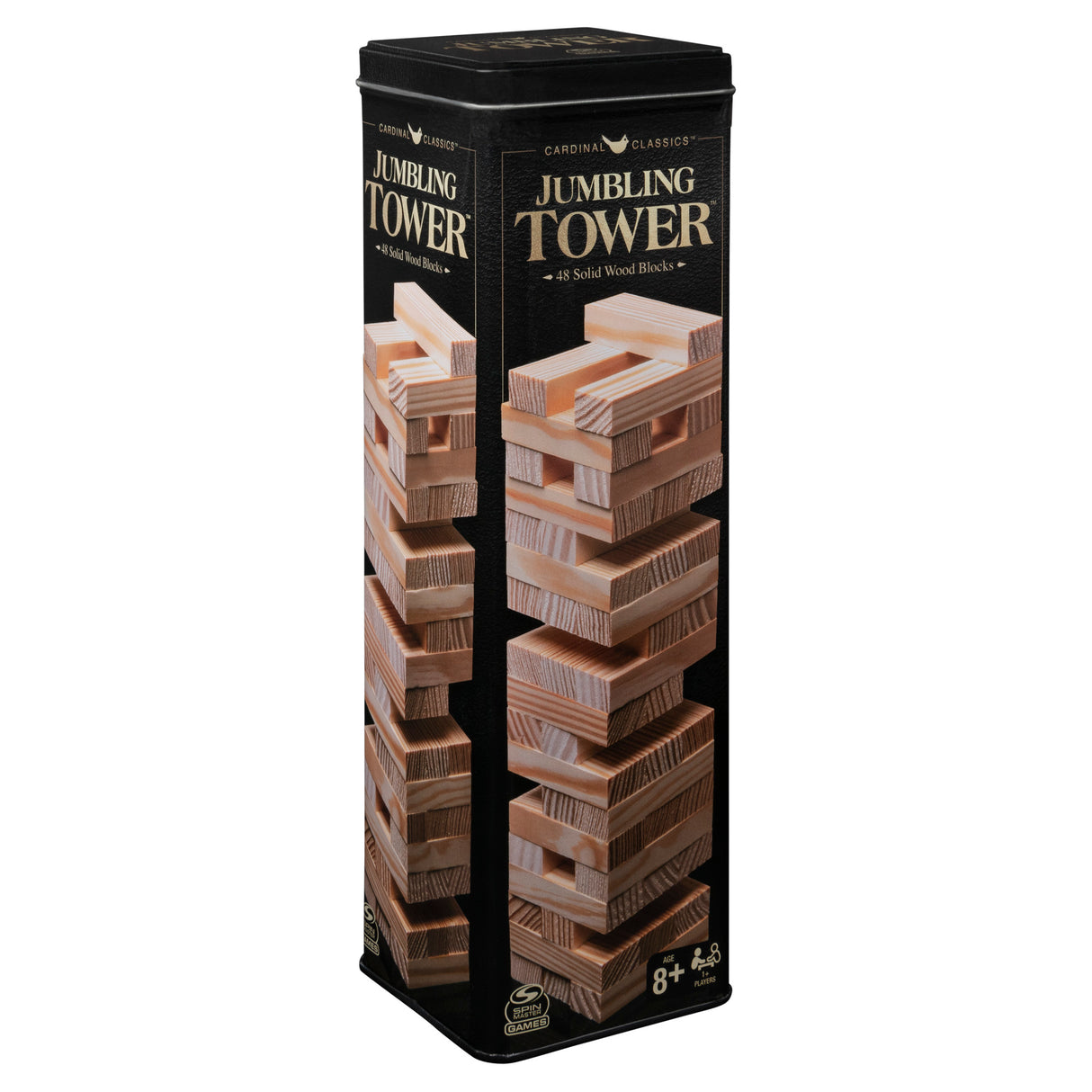 Classic 48pce Wooden Tumbling Tower In Tin