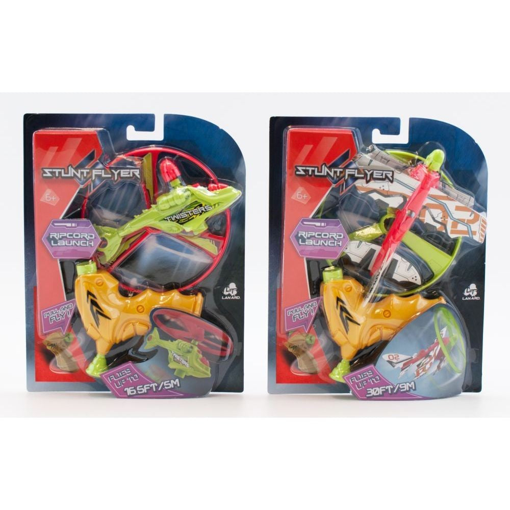 STUNT FLYER RIPCORD LAUNCH BIPLANE/HELICOPTER ASSORTED