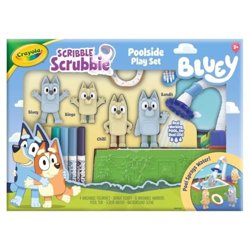 Crayola Scribble Scrubbies Bluey Poolside Playset