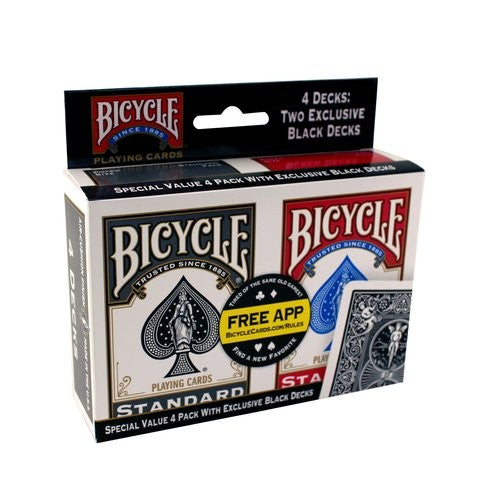 Bicycle Special Value 4 Pack 2 Red 2 Black Playing Cards