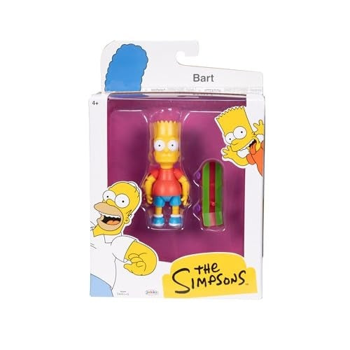 The Simpsons 5 Inch Bart Simpson Action Figure with Skateboard Accessory for Child Ages 4+