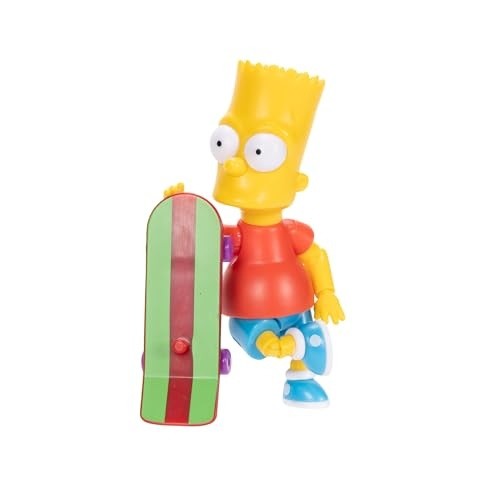 The Simpsons 5 Inch Bart Simpson Action Figure with Skateboard Accessory for Child Ages 4+