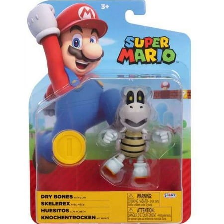 NINTENDO SUPER MARIO 4" FIGURES - DRY BONES WITH COIN