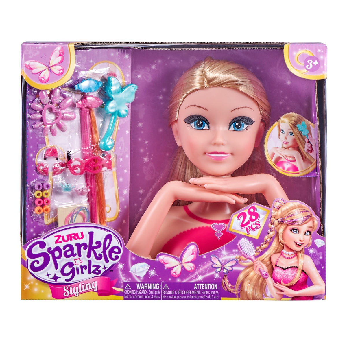 Sparkle Girlz Styling Head And Fantasy Nail Design