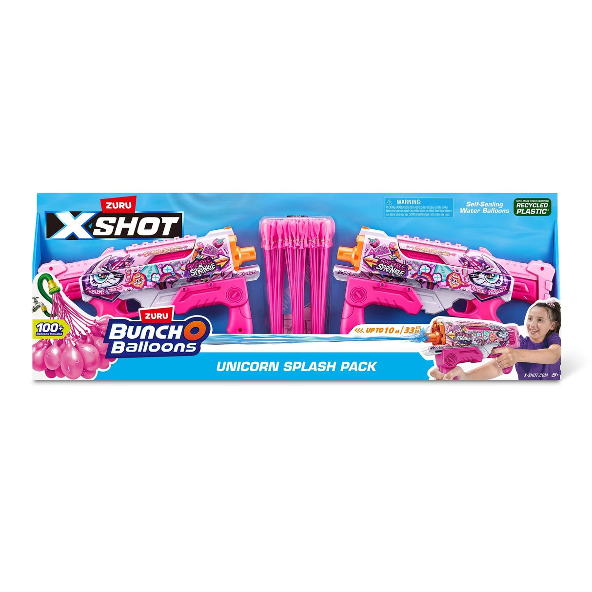 Zuru Xshot Unicorn Hyperload Fast Fill 2 Pack W/ 3pk Bunch o Balloons