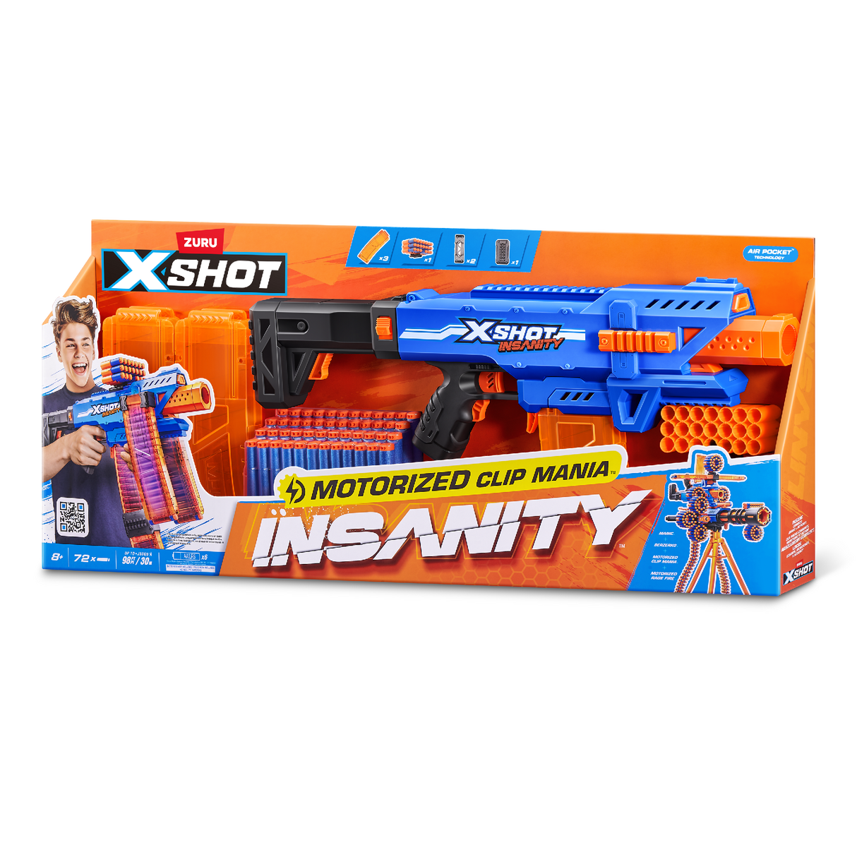 Zuru XSHOT Insanity Motorised Clip Blaster & 72 Darts