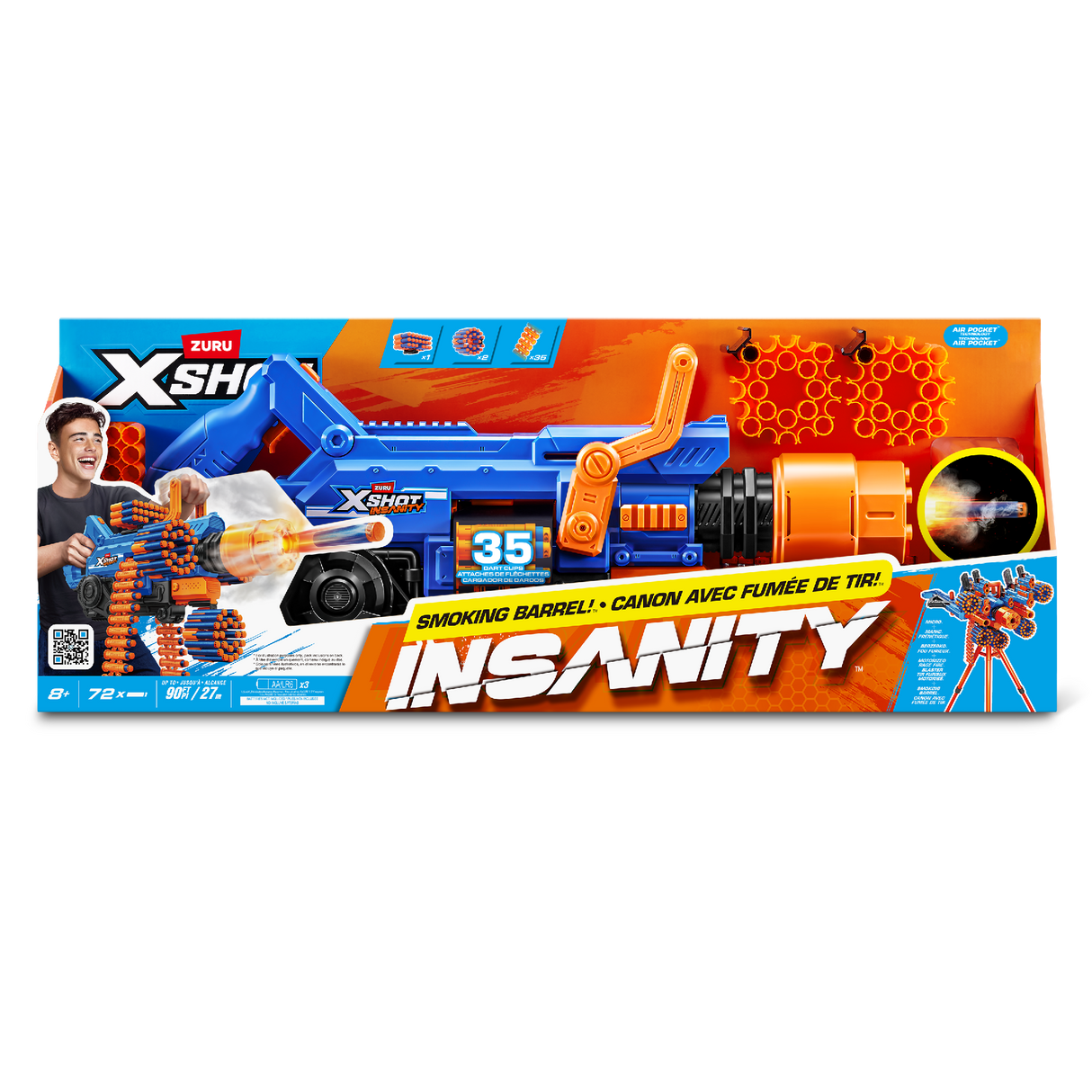 Zuru XSHOT Insanity Motorised Smoking Barrel with 72 Darts