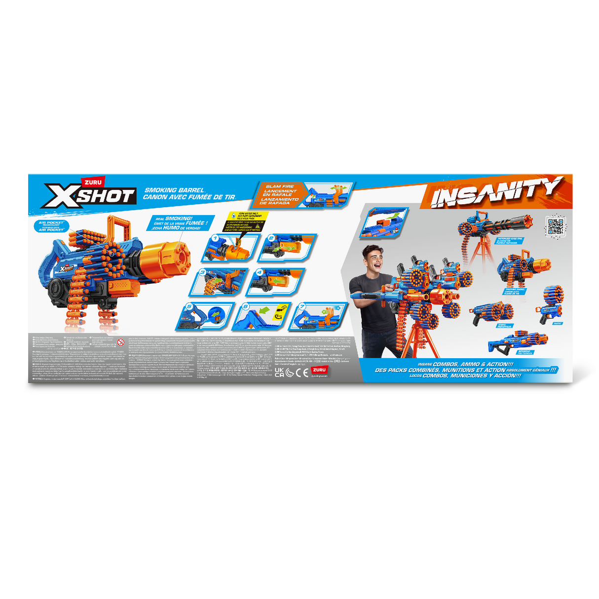 Zuru XSHOT Insanity Motorised Smoking Barrel with 72 Darts