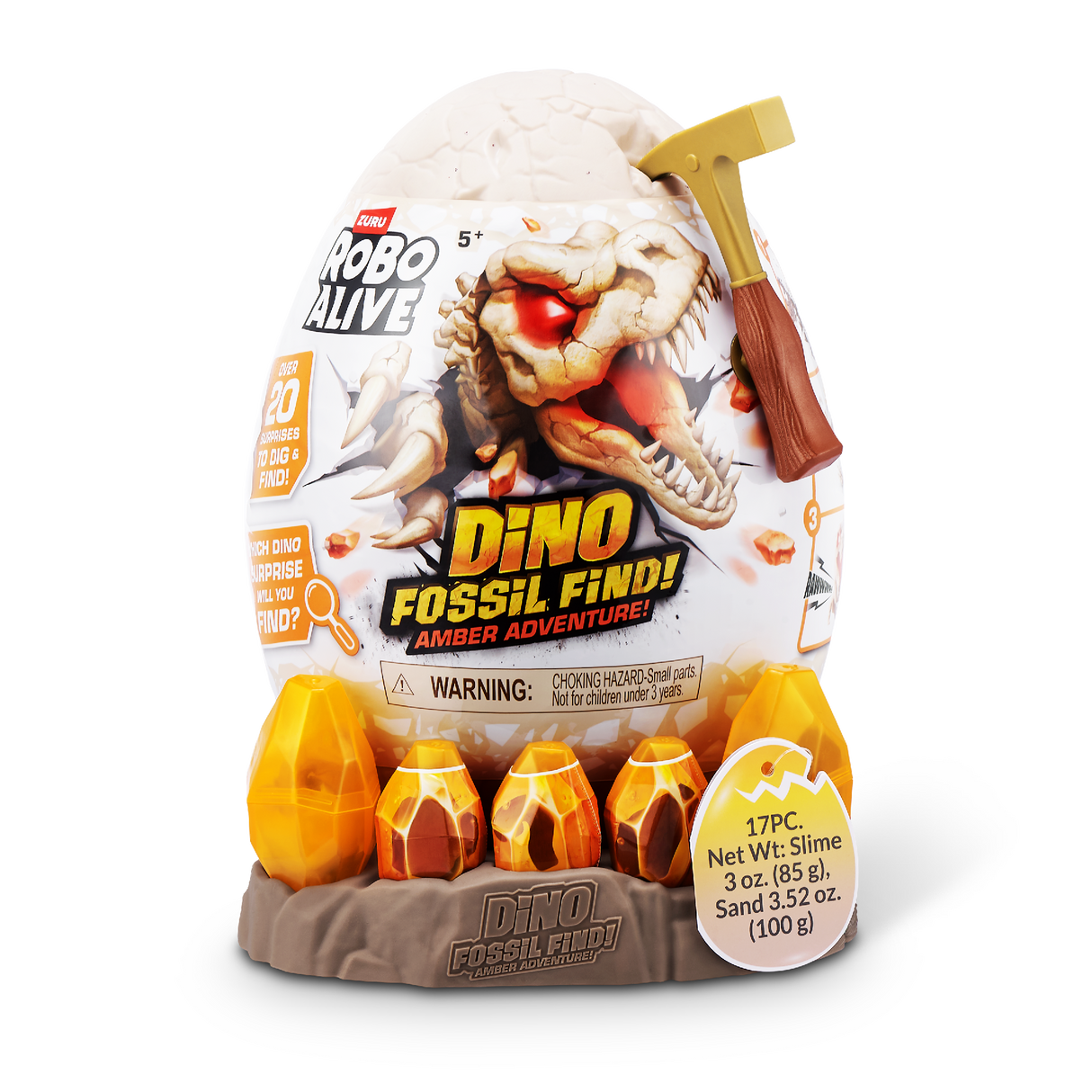 Zuru Robo Alive Light-Up Dino Fossil Amber Adventure