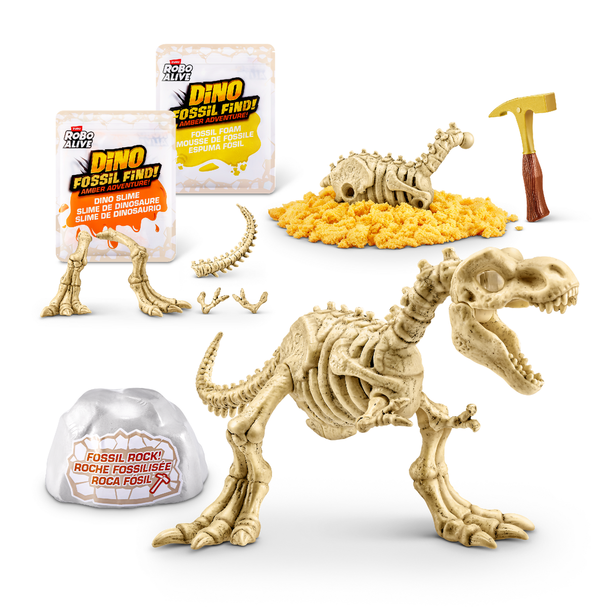 Zuru Robo Alive Light-Up Dino Fossil Amber Adventure