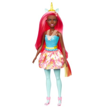 Barbie Dreamtopia Unicorn Doll With Headband & Tail Bold Pink Hair & Starry Skirt