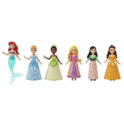 Disney Princess Small Doll Princess Party With 6 Posable Dolls And 13 Tea Time Accessories