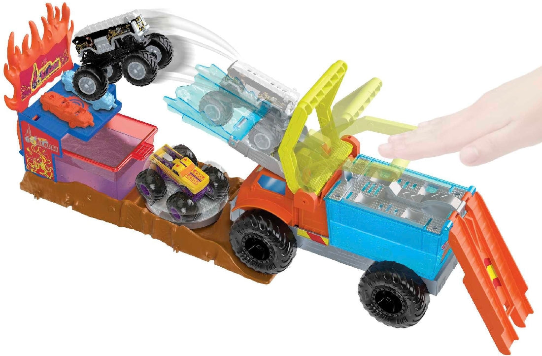Hot Wheels Monster Truck 5 Alarm Color Shifter Water Blast Playset