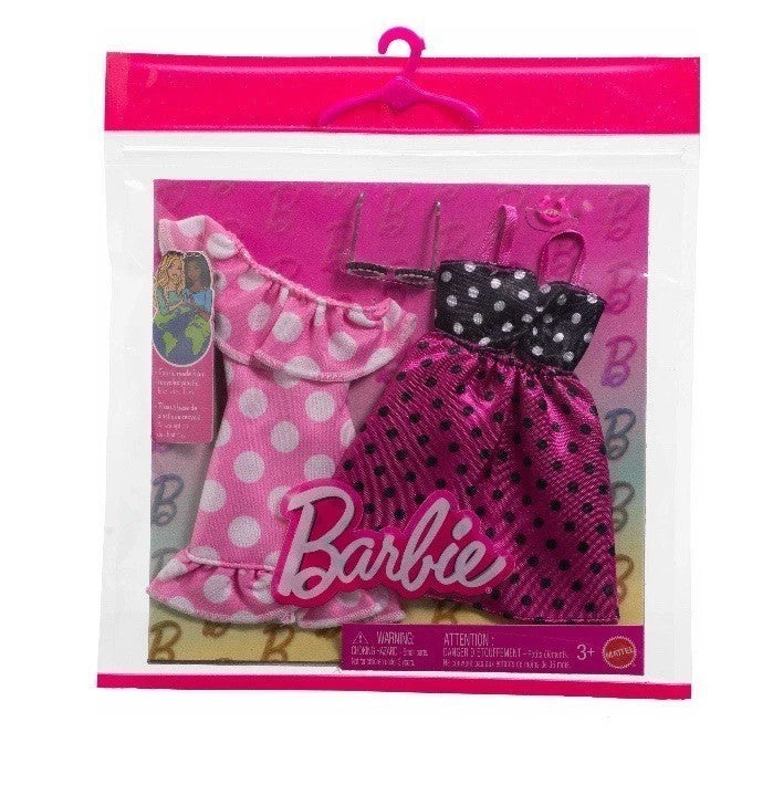 Barbie Fashion 2 Pack Asst. Black & Pink Spotted