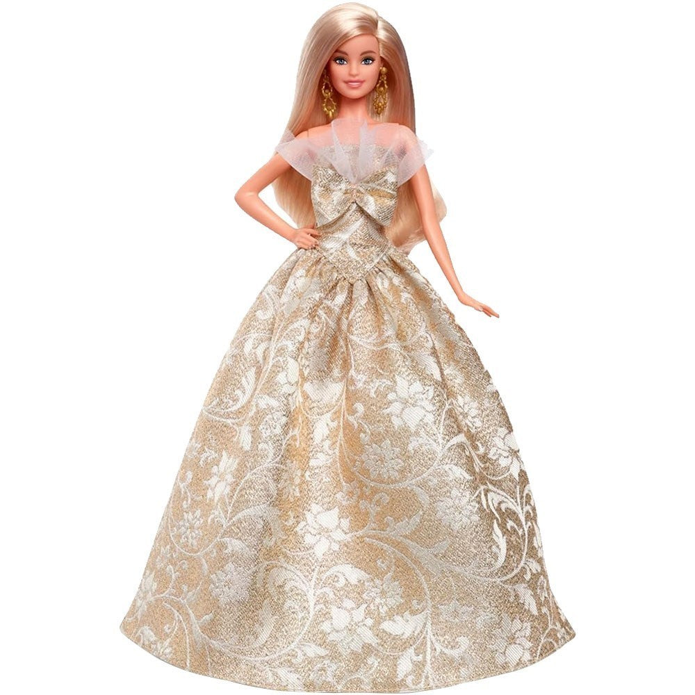 Barbie Signature 2025 Holiday Barbie Fashion Doll, Seasonal Collector, Blonde with Silver & Gold Gown