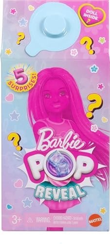 Barbie Chelsea Pop Reveal Doll Set, Shakes Series with 5 Surprises Including Scented Small Doll, Pop-It Pet & Color Change (Styles May Vary)