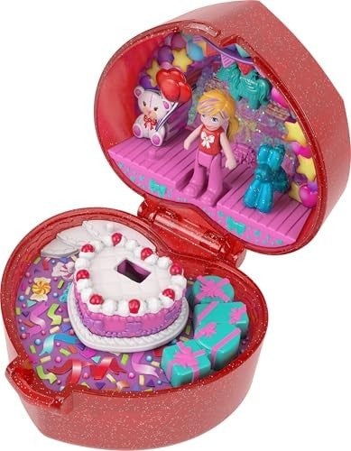 Polly Pocket Mattel 80th Ring Box Compact Ruby Red