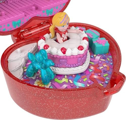 Polly Pocket Mattel 80th Ring Box Compact Ruby Red