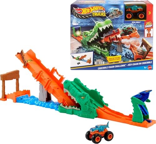 Hot Wheels Monster Trucks Knock The Croc Challenge