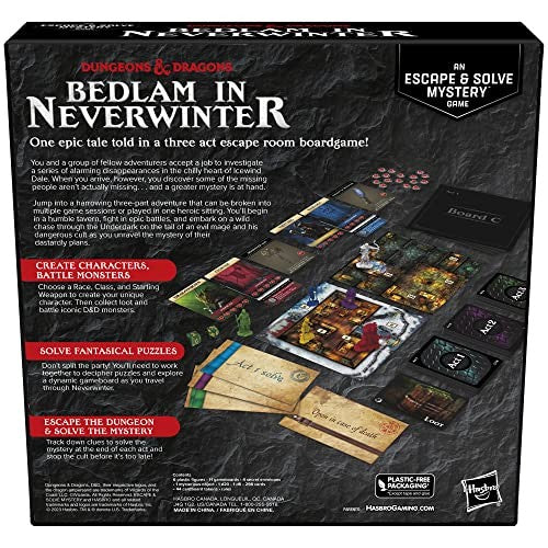 Dungeons & Dragons: Bedlam In Neverwinter Game D&d Escape Room Game Ages 12+