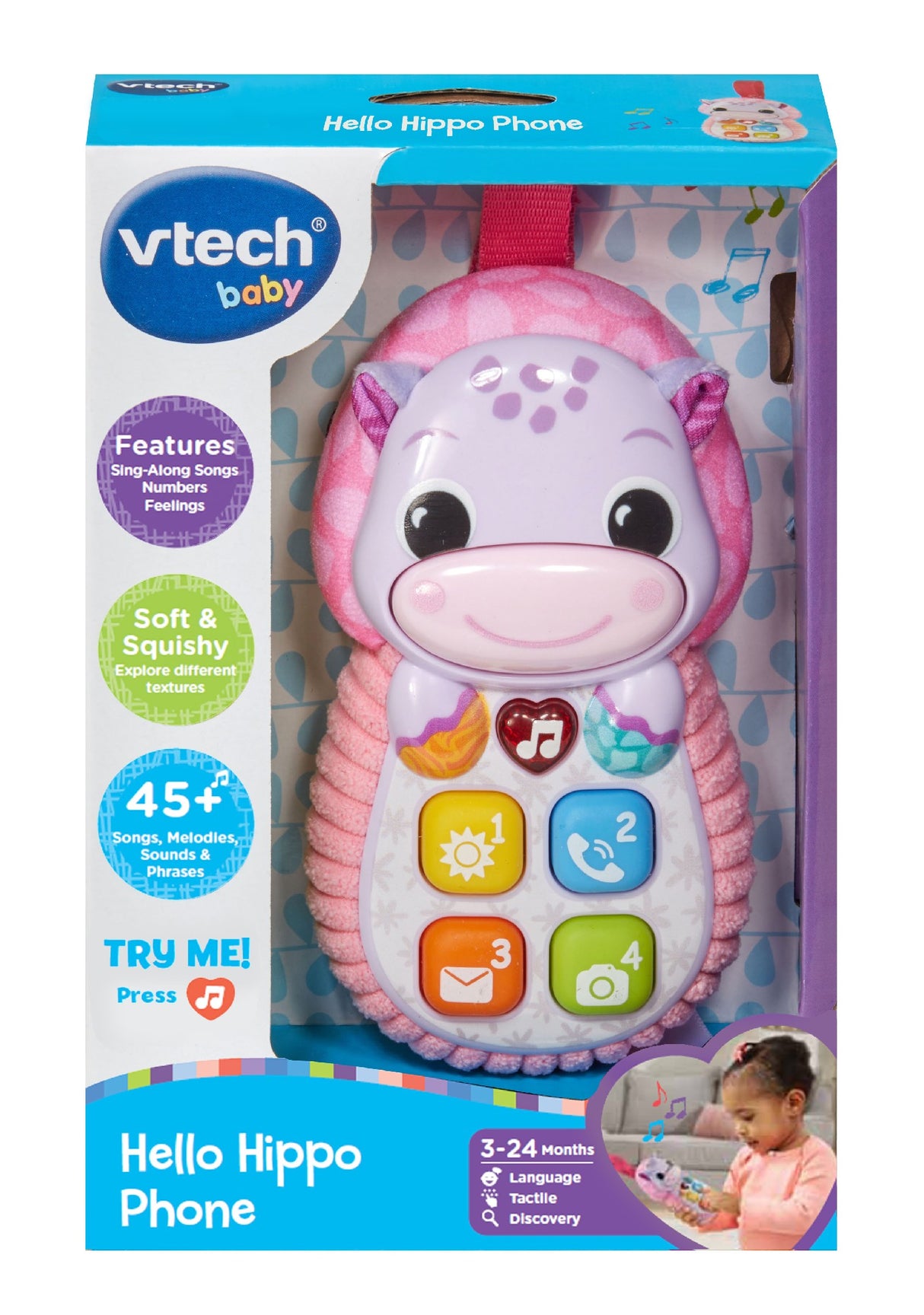 Vtech Hello Hippo Phone Pink