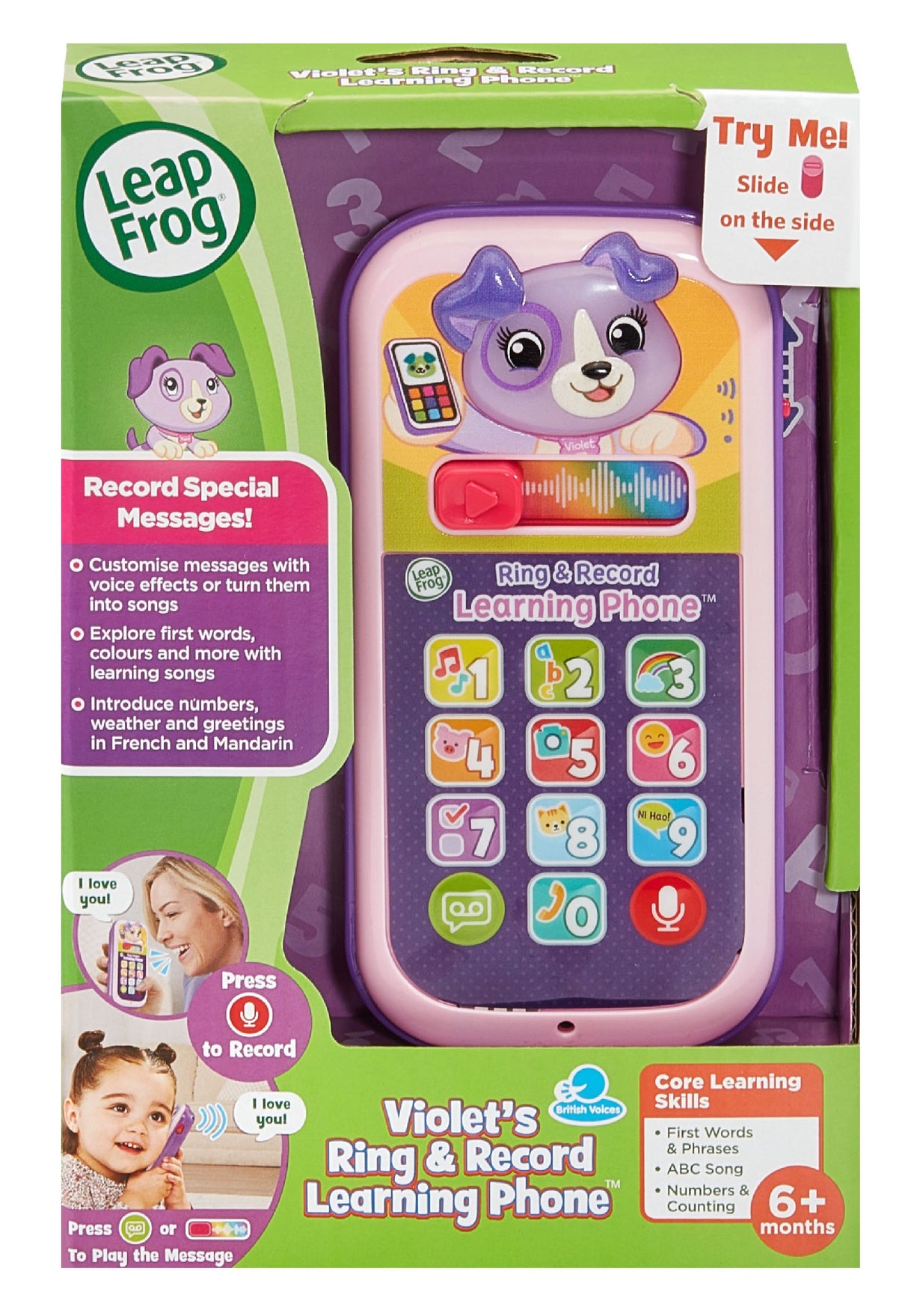 Leap Frog Violet's Ring & Record Learning Phone