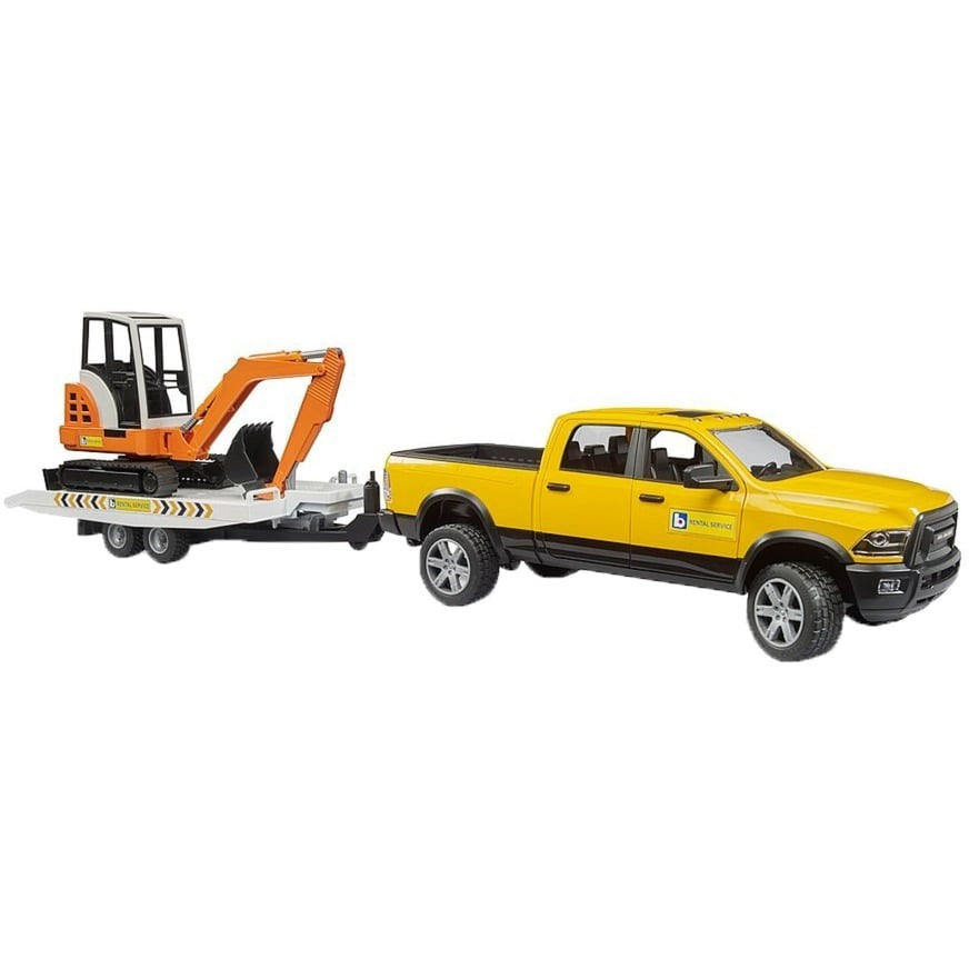RAM 2500 Power Wagon with Trailer and Mini Excavator