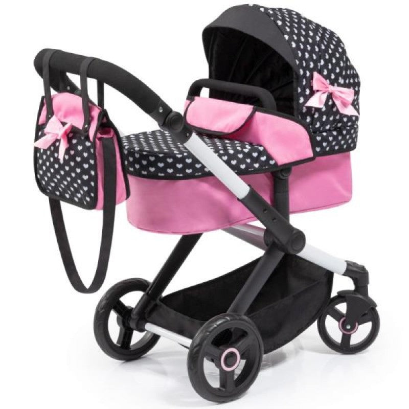 BAYER DOLL PRAM XEO COMPACT BLACK & PINK