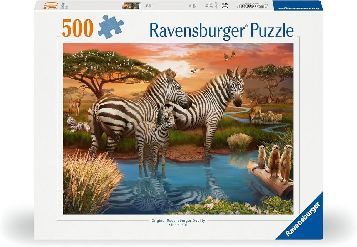Ravensburger Zebras At Waterhole 500 Piece