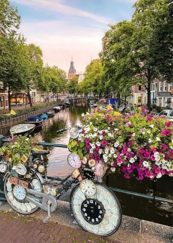 Ravensburger Bicycle And Flowers In Amsterdam  1000 Pieces