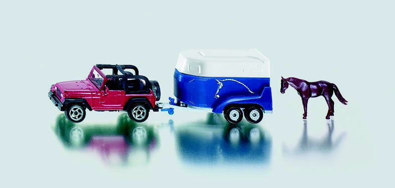 SIKU - JEEP WITH HORSE TRAILER