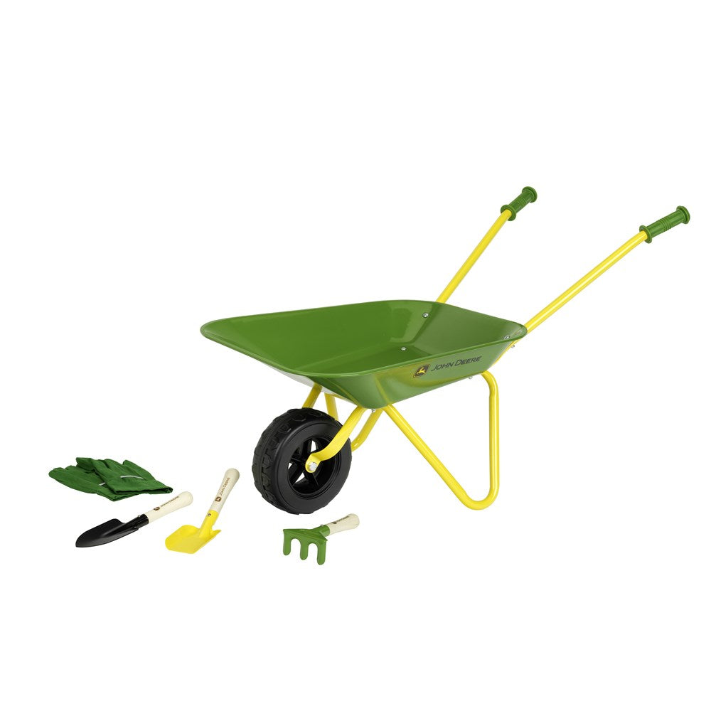 John Deere Metal Wheelbarrow Set