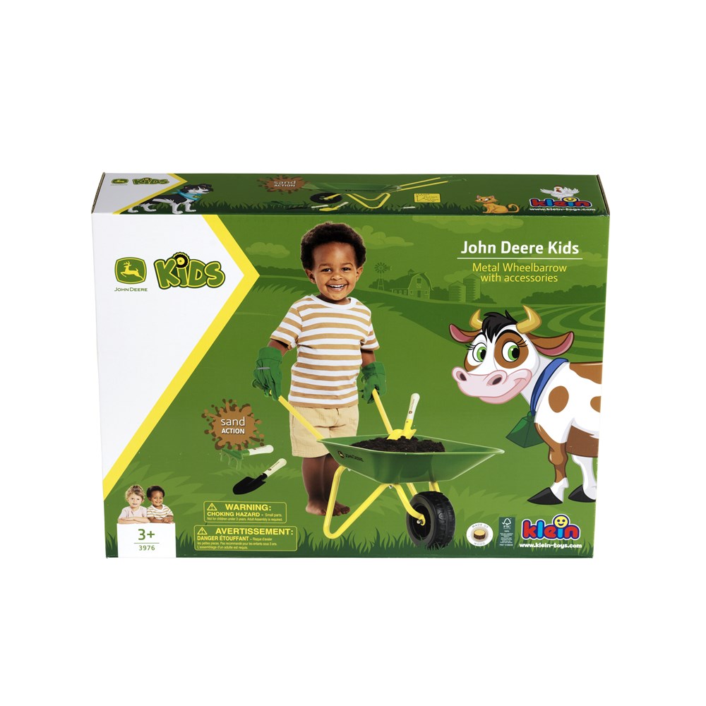 John Deere Metal Wheelbarrow Set