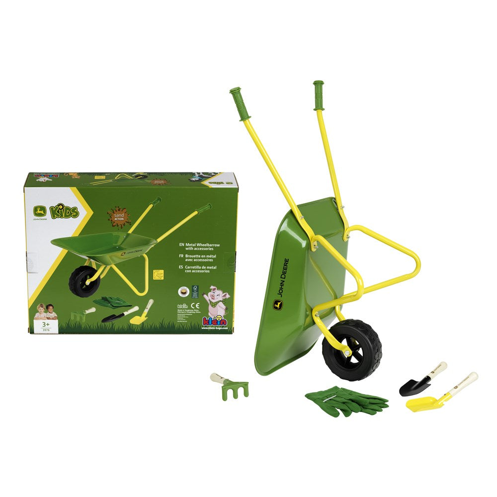 John Deere Metal Wheelbarrow Set