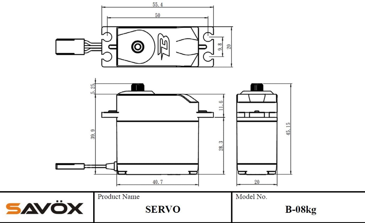 SAVOX BUGET 8kg Std. SERVO MG