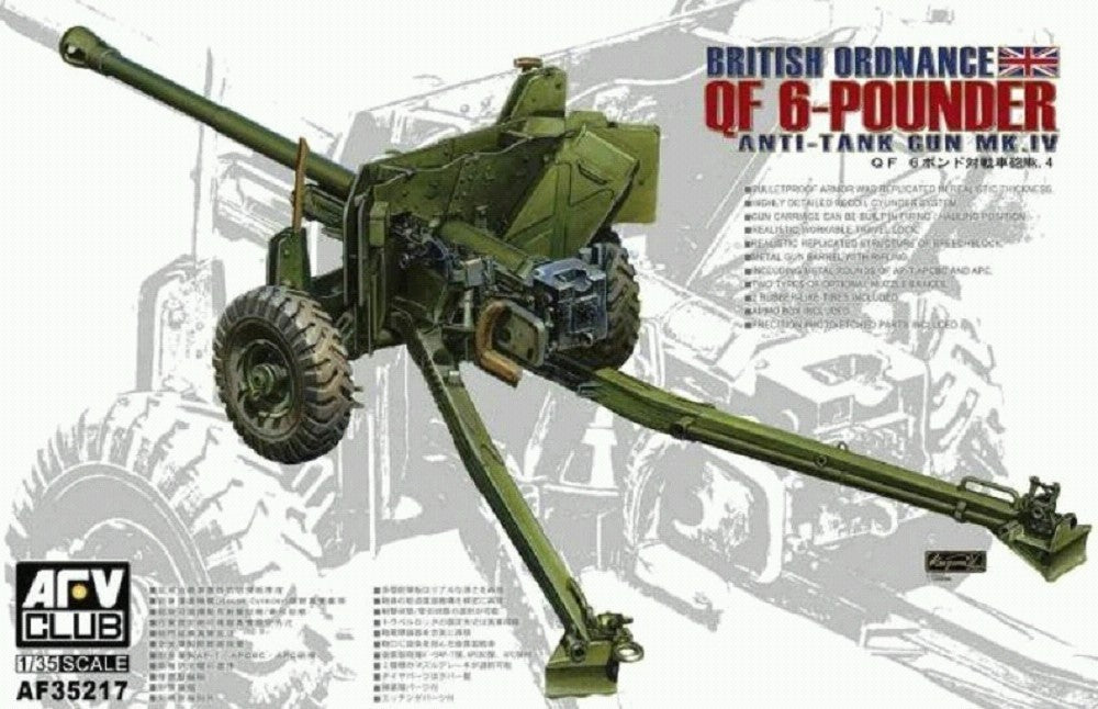 Afv Club 1/35 British Mk.4 6pdr Anti-tank Gun Plastic Model Kit