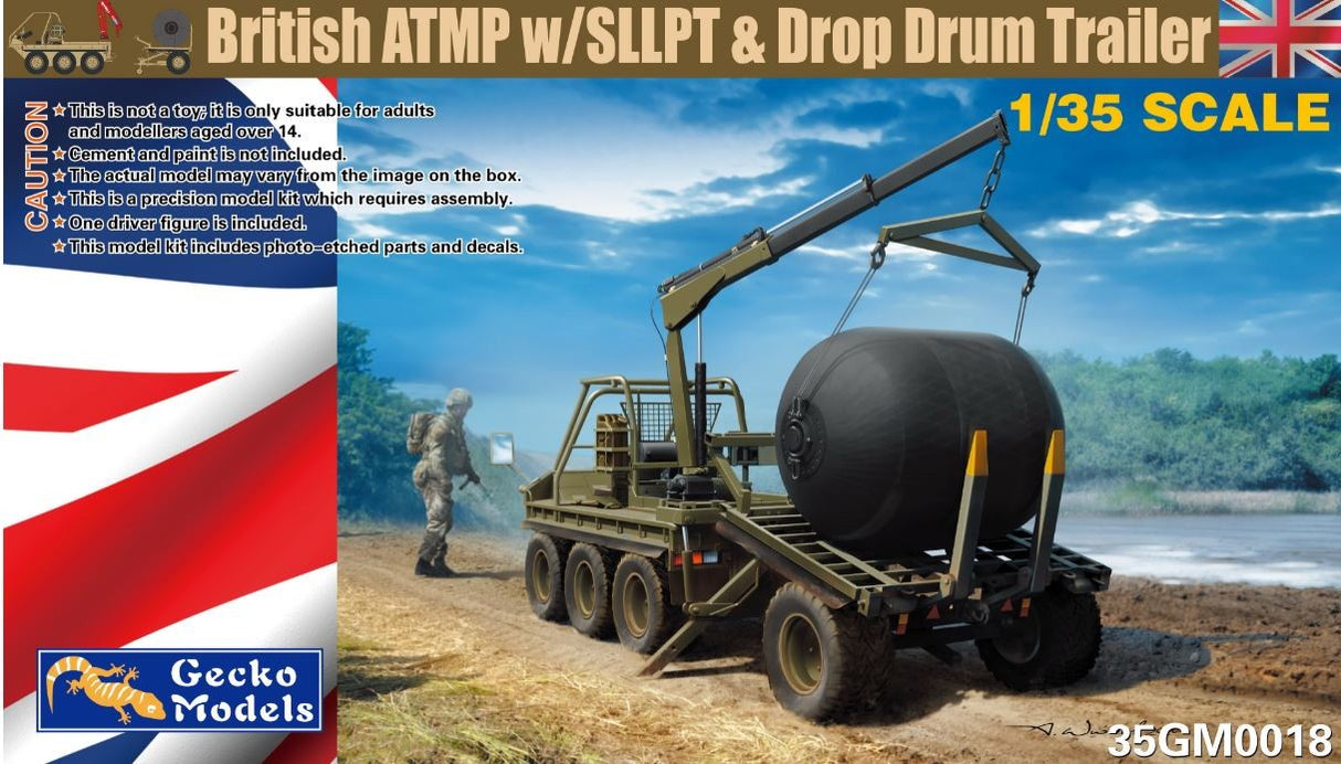 Gecko Gm35018 1/35 British Atmp W/sllpt & Drop Drim Trailer Plastic Model Kit