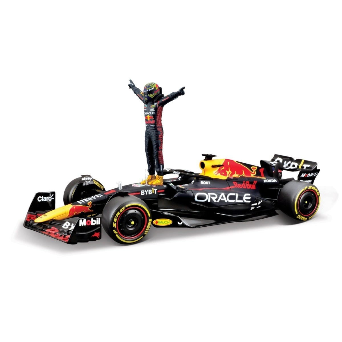 Bburago Formula Racing 2023 F-1 Red Bull Racing RB-19 with #1 Max Verstappen Figurine