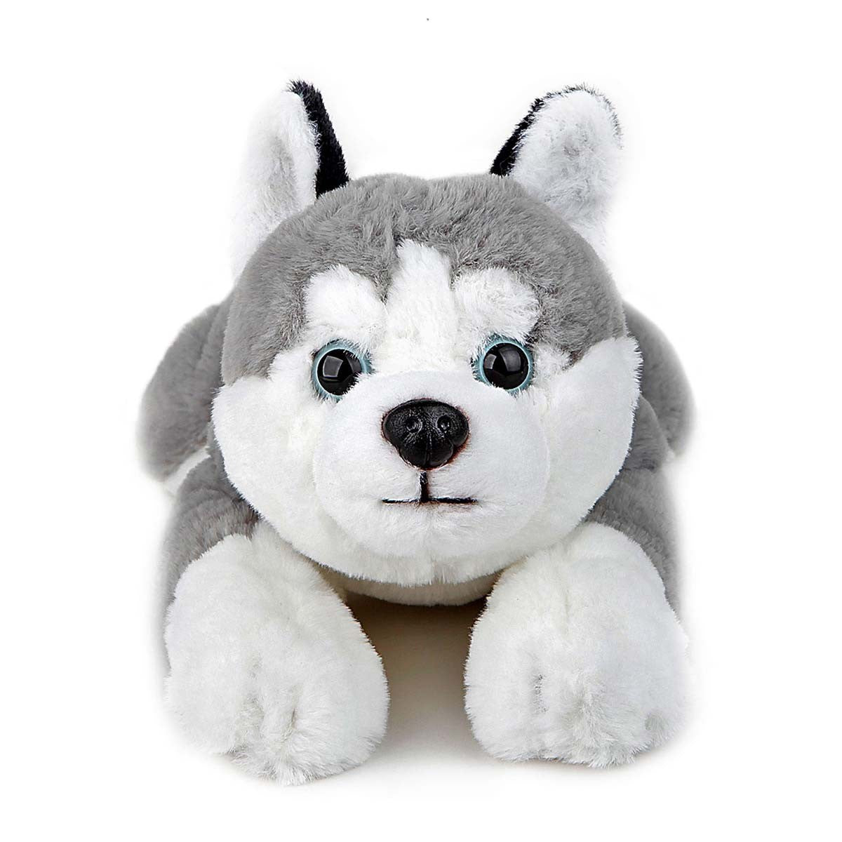 FAO Schwarz Toy Plush Lying Husky 15"
