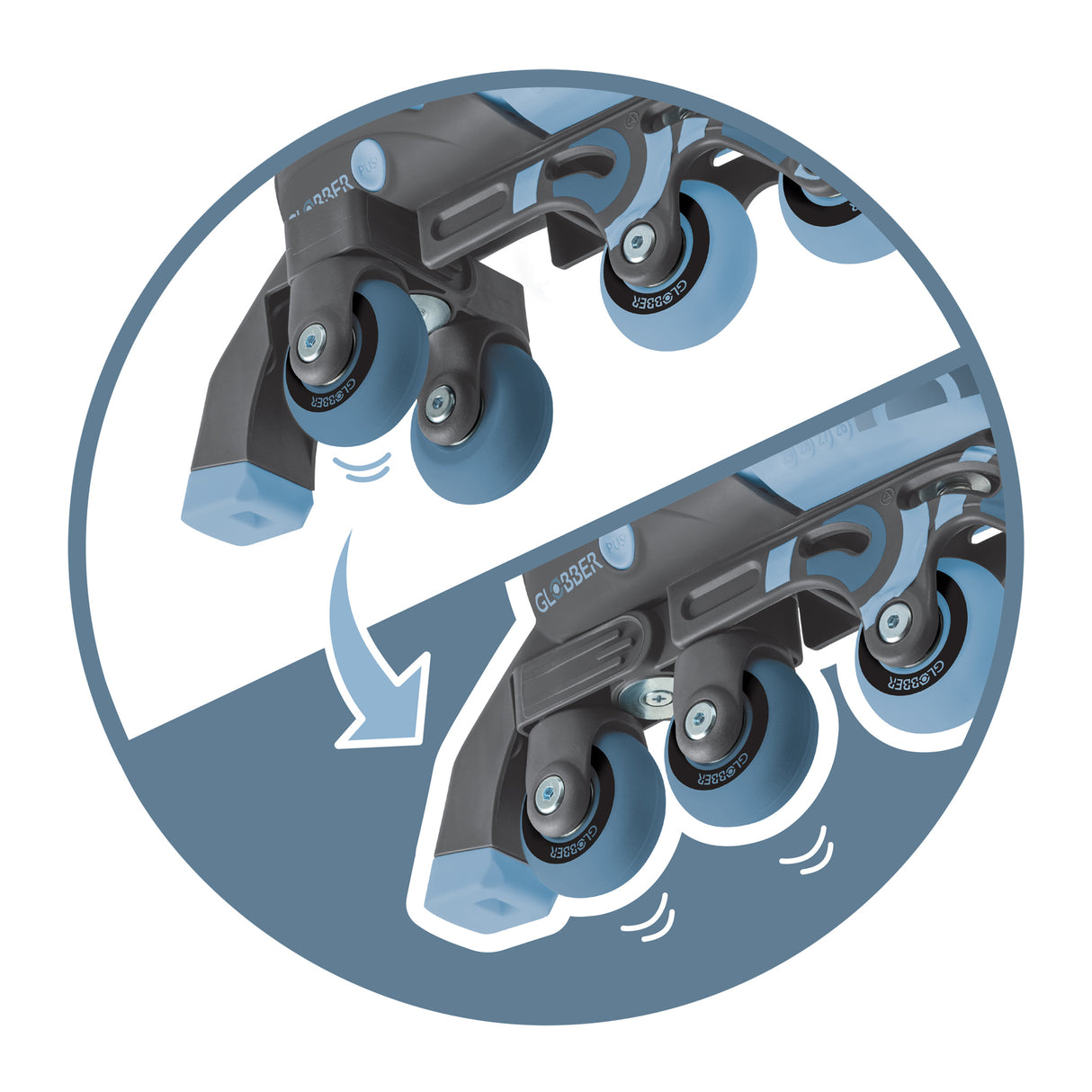 Globber Learning Inline Skates 2In1 Size 26-29 - Ash Blue