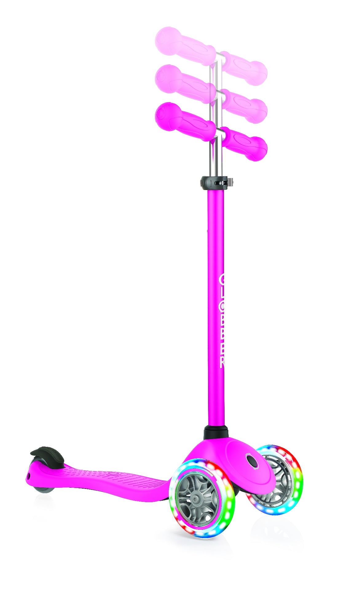 GLOBBER PRIMO LIGHTS W/ ANODIZED TBAR - NEON PINKSCOOTER