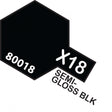 Tamiya Enamel X-18 SEMI GLOSS BLACK
