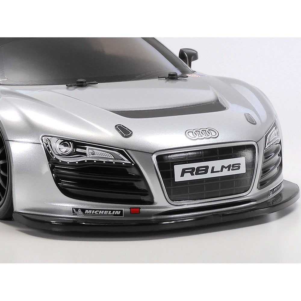TAMIYA AUDI R8 LMS 2008 - SILVER PAINTED BODY (TT-02)