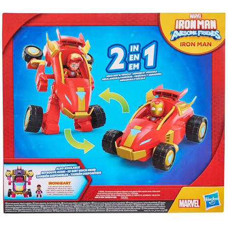 Marvel Iron Man and His Awesome Friends 2-in-1 Mech Suit and Vehicle Action Figure and Toy Vehicle Red