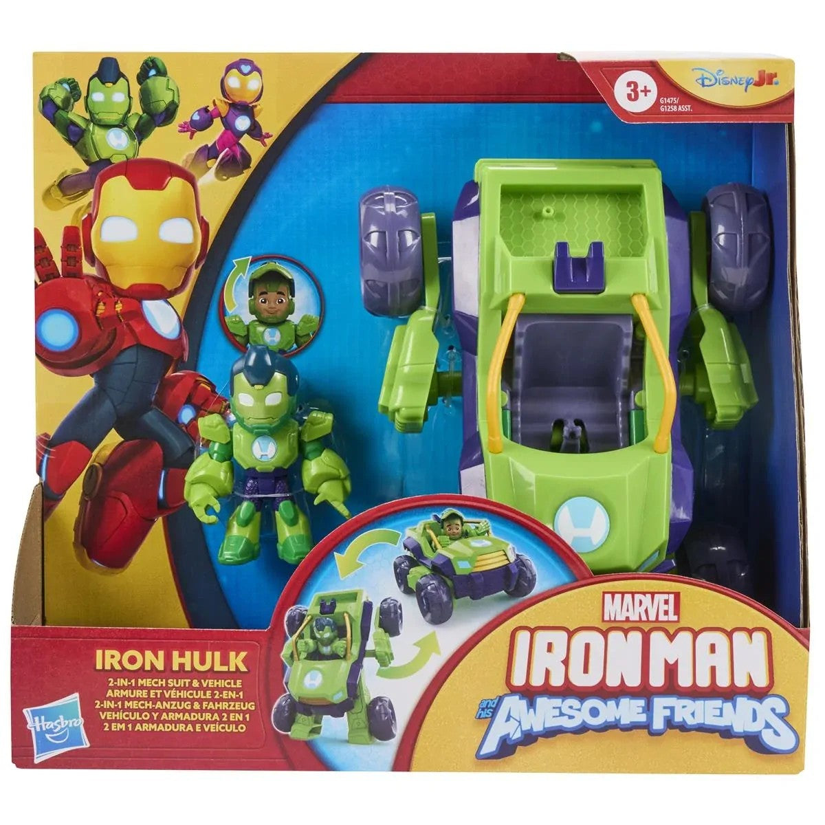 Iron Man And His Awesome Friends 2 In 1 Mech Suit & Vehicle Asst - Iron Hulk