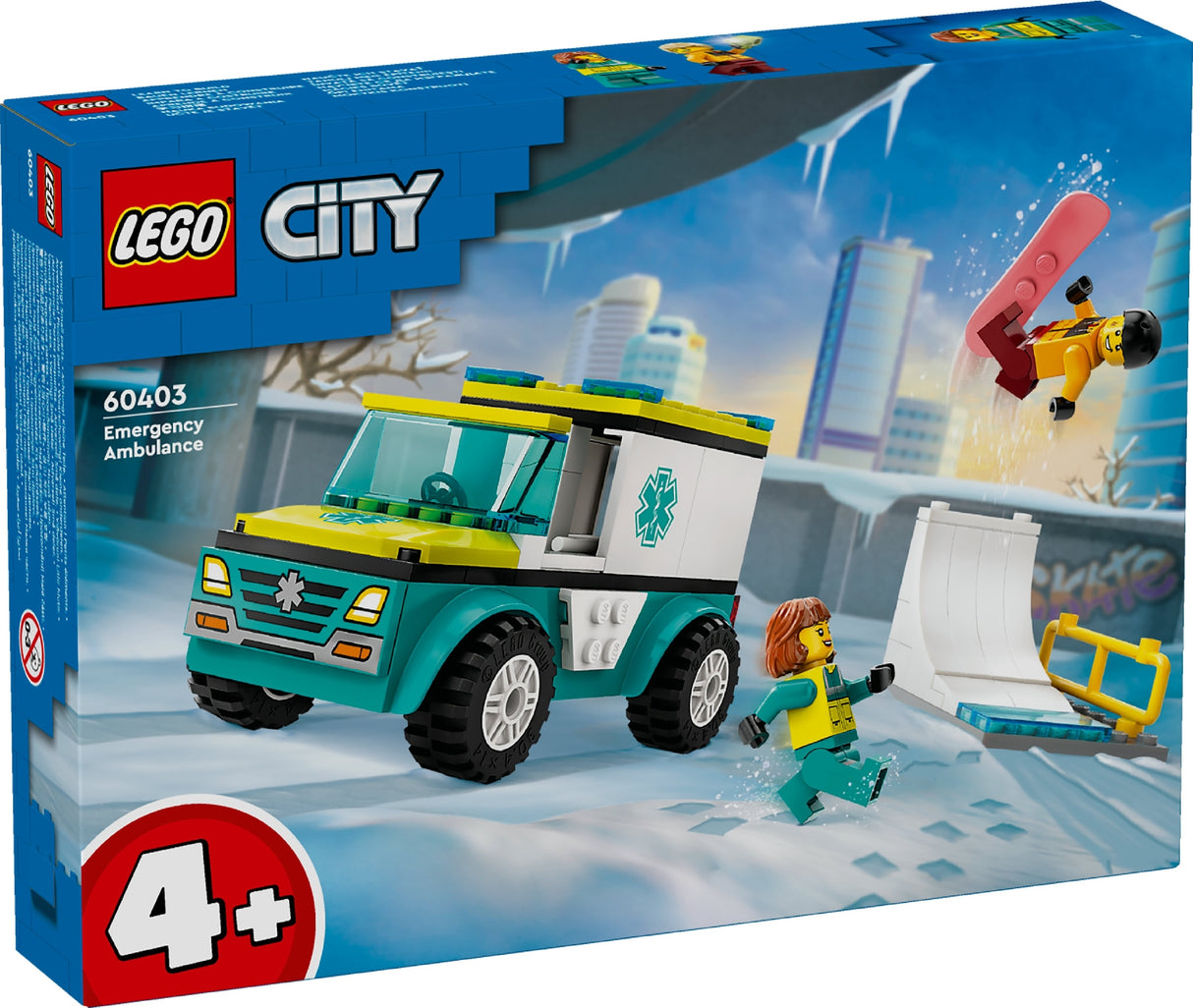 LEGO City Emergency Ambulance And Snowboarder 60403 Age: 4+
